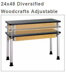 Diversified Woodcrafts Adjustable Tables 24x48 - Laminate Top