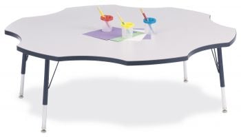 Jonticraft Berries® Six Leaf Activity Table - 60", E-height - Gray/Teal/Teal