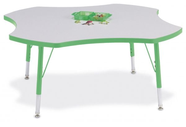 Jonticraft Berries® Four Leaf Activity Table - 48", A-height - Gray/Green/Green