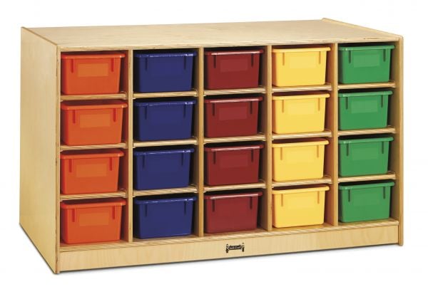 Jonti-Craft® Double-Sided Island 40 Cubbie-Tray - with Colored Trays