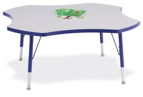 Jonticraft Berries® Four Leaf Activity Table - 48", E-height - Gray/Blue/Blue