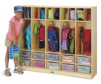 Jonti-Craft Large Locker Organizer with 10 Colored Tubs