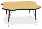 Jonticraft Berries® Four Leaf Activity Table - 48", T-height - Yellow/Black/Black