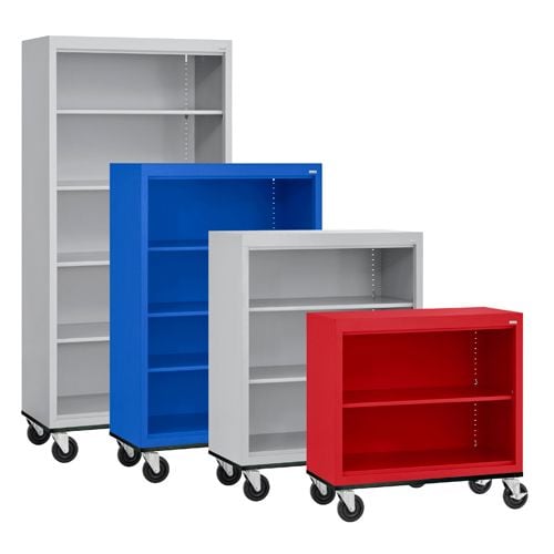 Sandusky Elite Series Mobile Welded Bookcase includes two shelf and bottom shelf 36"w x 18"d x 78"h