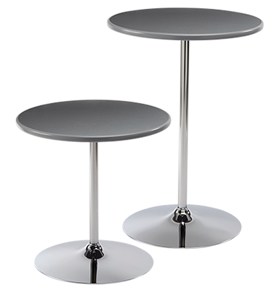 PS Furniture Revolution Cafe Tables (10 total) in 24" Round in 30" and 42" Heights Cafe Packages