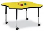 Jonticraft Berries® Four Leaf Activity Table - 48", T-height - Yellow/Black/Black
