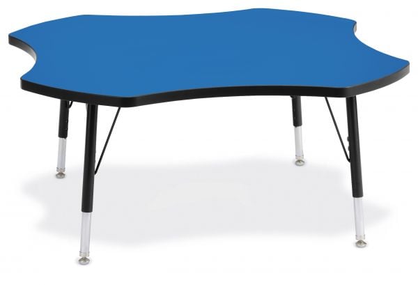 Jonticraft Berries® Four Leaf Activity Table - 48", A-height - Blue/Black/Black
