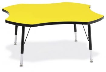 Jonticraft Berries® Four Leaf Activity Table - 48", A-height - Yellow/Black/Black