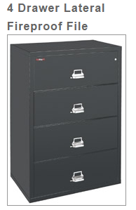 Fireking 4 Drawer Lateral Fireproof File Cabinet (38