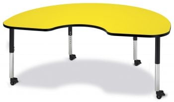 Jonticraft Berries® Kidney Activity Table - 48" X 72", Mobile - Yellow/Black/Black