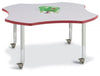 Jonticraft Berries® Four Leaf Activity Table - 48", Mobile - Gray/Green/Gray