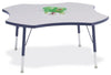 Jonticraft Berries® Four Leaf Activity Table - 48", E-height - Gray/Teal/Teal