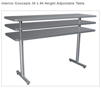 Interior Concepts 30 x 84 Height Adjustable Table