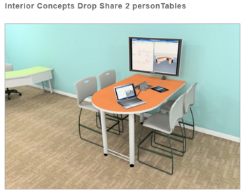 Interior Concepts Drop Share 2 personTables