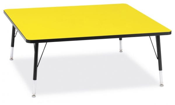 Jonticraft Berries® Square Activity Table - 48" X 48", T-height - Gray/Yellow/Yellow