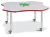 Jonticraft Berries® Four Leaf Activity Table - 48", Mobile - Gray/Red/Gray