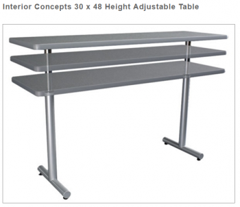 Interior Concepts 30 x 48 Height Adjustable Table
