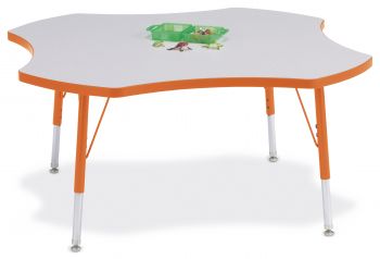 Jonticraft Berries® Four Leaf Activity Table - 48", A-height - Gray/Navy/Navy