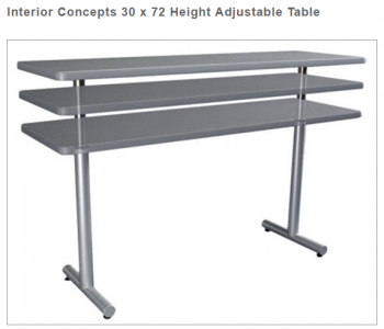 Interior Concepts 30 x 72 Height Adjustable Table