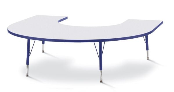 Jonticraft Berries® Horseshoe Activity Table - 66" X 60", T-height - Gray/Purple/Purple
