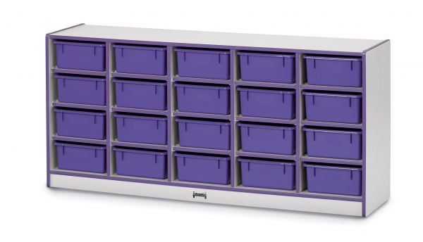 Rainbow AccentsÂ® 20 Tub Mobile Storage - with Tubs - Purple