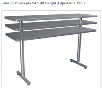 Interior Concepts 24 x 48 Height Adjustable Table