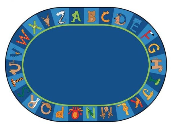 Carpets for Kids A to Z Animals - 6'9" x 9'5" Oval