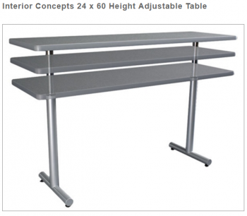 Interior Concepts 24 x 60 Height Adjustable Table