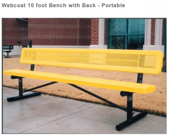 Webcoat B15WBINNVP - 15 foot Bench with Back