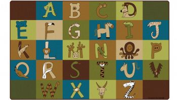 Carpets for Kids A to Z Animals Nature - 7'6" x 12' Rectangle