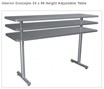 Interior Concepts 24 x 96 Height Adjustable Table