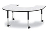 Jonticraft Berries® Horseshoe Activity Table - 66" X 60", Mobile - Oak/Black/Black