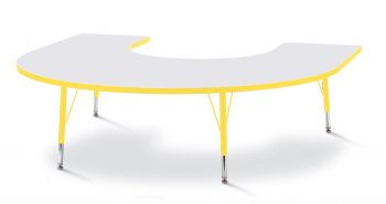 Jonticraft Berries® Horseshoe Activity Table - 66" X 60", E-height - Gray/Yellow/Yellow