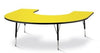 Jonticraft Berries® Horseshoe Activity Table - 66" X 60", A-height - Yellow/Black/Black