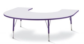 Jonticraft Berries® Horseshoe Activity Table - 66" X 60", E-height - Gray/Purple/Purple