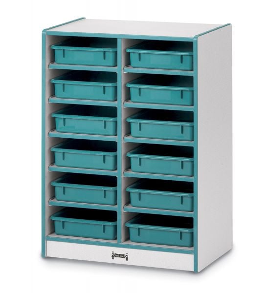 Rainbow AccentsÂ® 12 Paper-Tray Mobile Storage - with Paper-Trays - Teal