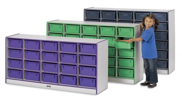 Rainbow AccentsÂ® 25 Tub Mobile Storage - with Tubs - Purple