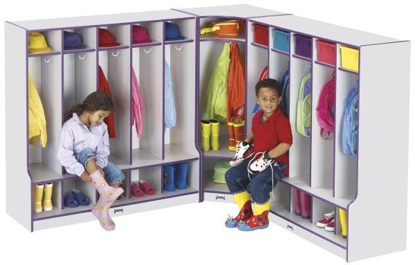 Rainbow AccentsÂ® 5 Section Coat Locker with Step - Green