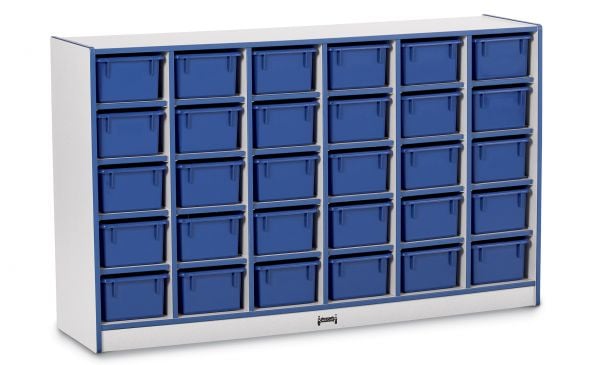 Rainbow AccentsÂ® 30 Cubbie-Tray Mobile Storage - with Trays - Blue