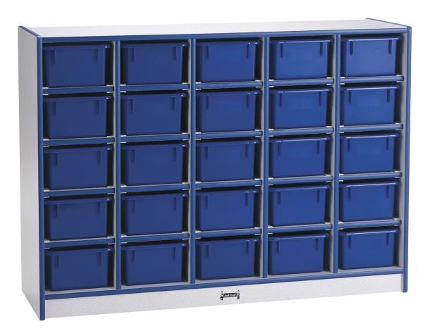 MapleWaveÂ® 25 Cubbie-Tray Mobile Storage - with Clear Trays