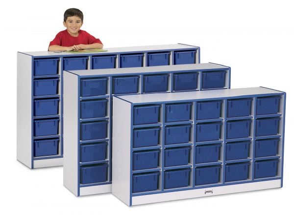 Rainbow AccentsÂ® 25 Cubbie-Tray Mobile Storage - without Trays - Blue