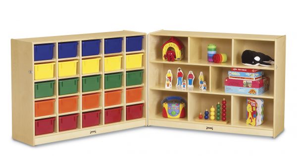 Jonti-CraftÂ® 25 Cubbie-Tray Mobile Fold-n-Lock - with Colored Trays