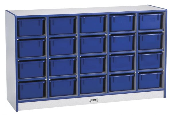Rainbow AccentsÂ® 20 Cubbie-Tray Mobile Storage - without Trays - Blue