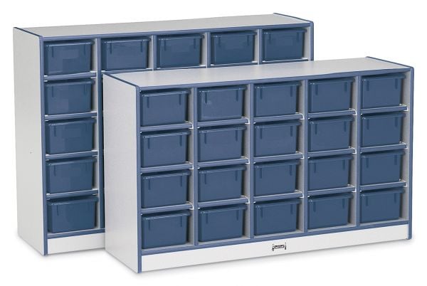 Rainbow AccentsÂ® 20 Cubbie-Tray Mobile Storage - with Trays - Navy