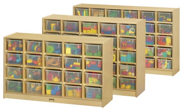 Jonti-CraftÂ® 20 Cubbie-Tray Mobile Storage - with Colored Trays