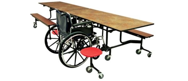 Palmer Hamilton 12' Mobile Folding Table with benches (Torsion Lift)