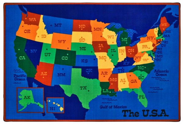 Carpets for Kids 72.95 USA Map 6' x 9'