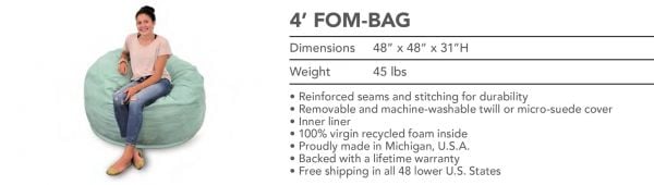 Fomcore 4 foot Foam Filled Bag