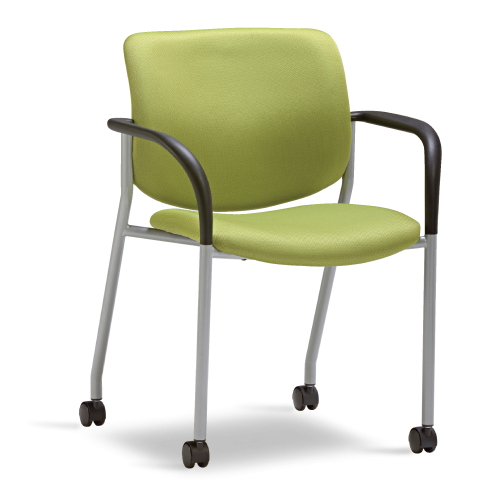 SITWELL Connect C-14 Guest Chair/Casters C-14-C-BLACK ARM/SILVER FRAME