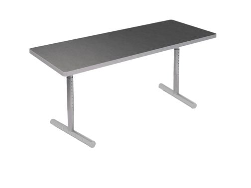 Interior Concepts, Motion Table, T-Leg, Glides, Height Adjustable-Pin Clip, 24d x84w x26-35h